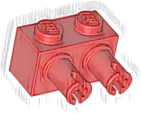Brick, Modified 1 x 2 with Pins