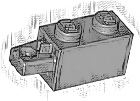 Hinge Brick 1 x 2 Locking with 1 Finger Horizontal End