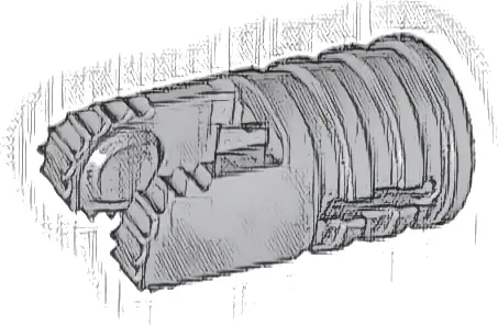 Hinge Cylinder 1 x 2 Locking with 2 Fingers and Axle Hole on Ends with Slots