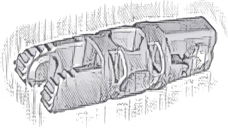 Hinge Cylinder 1 x 3 Locking with 1 Finger and 2 Fingers on Ends, with Hole