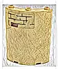 Część LEGO® 30562pb054 Ćwierćcylinder 4 x 4 x 6 ze wzorem brązowej ceglanej ściany w górnym lewym rogu, typ 2 (naklejka) - zestaw 75954