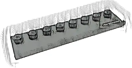 Plate, Modified 2 x 8 with Door Rail with Dark Red Capital Letter E and White 'PERFORMANCE' Pattern Model Left Side (Sticker) - Set 76909