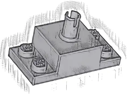 Brick, Modified 2 x 4 with Pin on Top and Side Cutouts