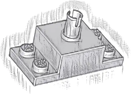 Brick, Modified 2 x 4 with Pin on Top and Side Cutouts