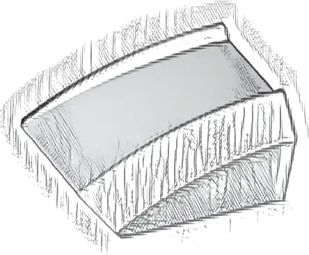 Slope, Curved 2 x 2 Lip