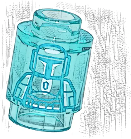 Brick, Round 1 x 1 with SW Mandalorian Hologram Pattern