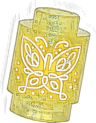 Brick, Round 1 x 1 with Bright Light Orange and White Butterfly Pattern