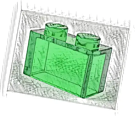 Brick 1 x 2 without Bottom Tube