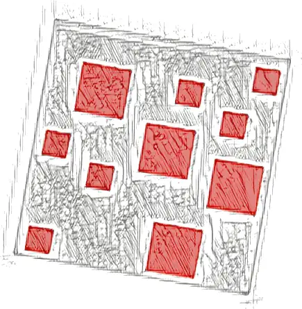 Tile 2 x 2 with Red Squares Pattern (Minecraft Cake)