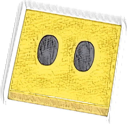 Tile 2 x 2 with Black Ovals / Eyes Pattern (Super Mario Lava Bubble Face)