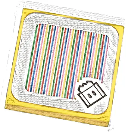 Tile 2 x 2 with Super Mario Scanner Code Lava Bubble Pattern (Sticker) - Sets 71364 / 71369 / 71403 / 71416 / 71419 / 71441