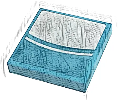 Tile 2 x 2 with White Line and Curved Rectangle on Medium Azure Background Pattern (Sticker) - Set 41443