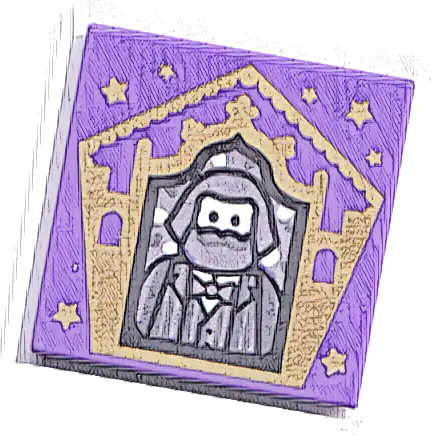Tile 2 x 2 with HP Chocolate Frog Card Bertie Bott Pattern