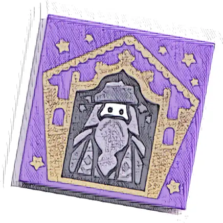 Tile 2 x 2 with HP Chocolate Frog Card Albus Dumbledore Gold Pattern