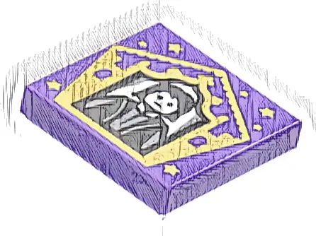 Tile 2 x 2 with HP Chocolate Frog Card Severus Snape Pattern