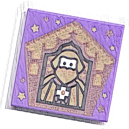 Tile 2 x 2 with HP Chocolate Frog Card Godric Gryffindor Pattern