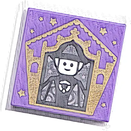 Tile 2 x 2 with HP Chocolate Frog Card Minerva McGonagall Pattern