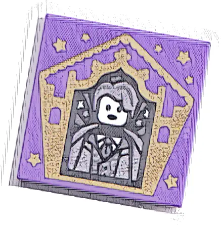 Tile 2 x 2 with HP Chocolate Frog Card Gilderoy Lockhart Pattern