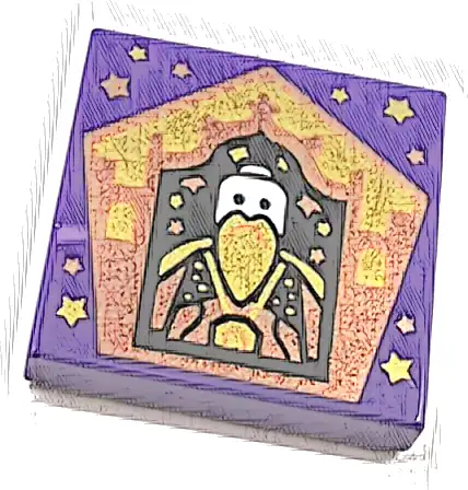 Tile 2 x 2 with HP Chocolate Frog Card Salazar Slytherin Pattern