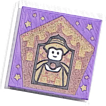 Tile 2 x 2 with HP Chocolate Frog Card Helga Hufflepuff Pattern