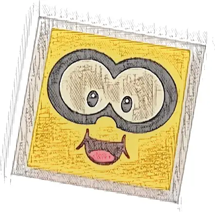 Tile 2 x 2 with Large White Eyes with Black Outline, Dark Brown Open Mouth Smile with Red Tongue Pattern (Super Mario Lakitu Face)