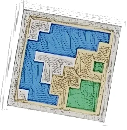 Tile 2 x 2 with Pixelated Blue, Green, and White Pattern (Minecraft Map)