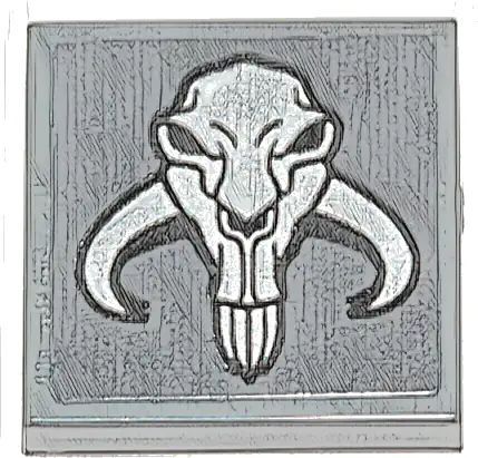 Tile 2 x 2 with Mythosaur Skull (SW Mandalorian Isignia) Pattern (Sticker) - Set 75319
