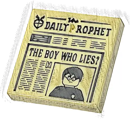 Tile 2 x 2 with Newspaper 'The DAILY PROPHET' and 'THE BOY WHO LIES?' Pattern