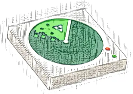 Tile 2 x 2 with Dark Green Radar Screen with Blacktron Logo Blip and Red and Bright Green Lights Pattern