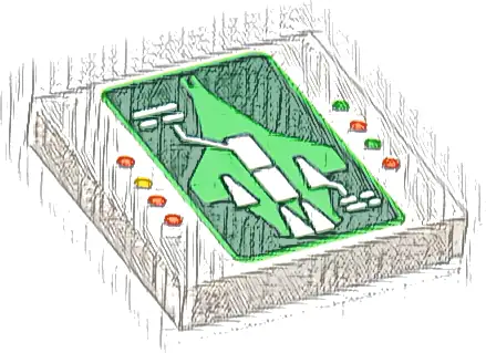Tile 2 x 2 with Galaxy Explorer on Dark Green Diagnostic Screen and Red, Bright Green and Yellow Lights Pattern