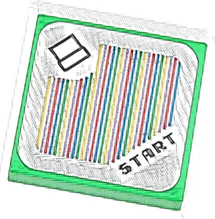 Tile 2 x 2 with Super Mario Scanner Code Pipe and 'START', Round Corner Pattern (Sticker) - Sets 71403 / 71441