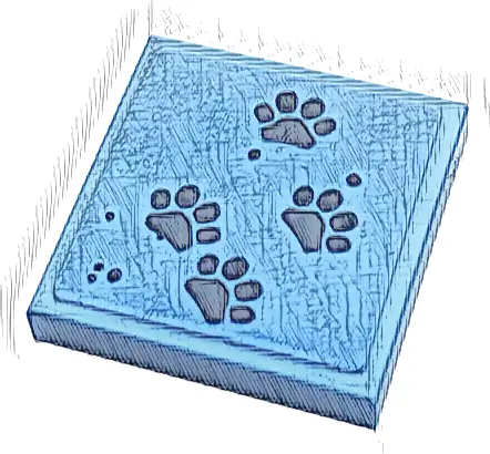 Tile 2 x 2 with Dark Blue Paw Prints Pattern (Sticker) - Set 41738
