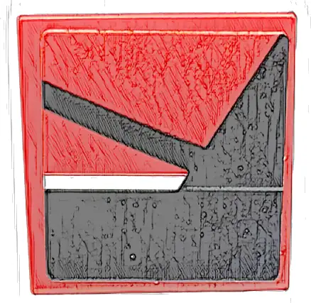 Tile 2 x 2 with White Line, Black Triangle and Stripe Pattern Model Left Side (Sticker) - Set 76916
