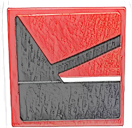 Tile 2 x 2 with White Line, Black Triangle and Stripe Pattern Model Right Side (Sticker) - Set 76916