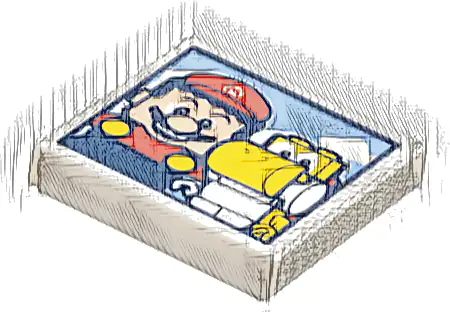 Tile 2 x 2 with Photo of Super Mario and Yellow Yoshi Pattern