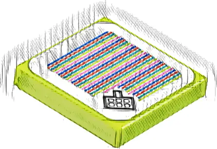 Tile 2 x 2 with Super Mario Scanner Code Picnic Basket Pattern (Sticker) - Set 71422