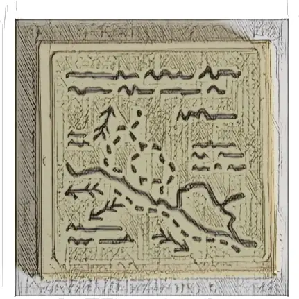 Tile 2 x 2 with Dark Tan Map with Arrows and Text Pattern (Sticker) - Set 10316