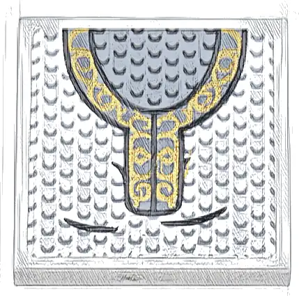 Tile 2 x 2 with Gold and Silver Armor (Mithril) and Grid Pattern (Sticker) - Sets 10316 / 10333