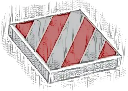 Tile 2 x 2 with Red Danger Stripes Pattern