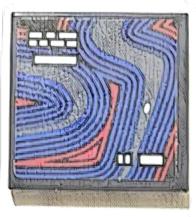 Tile 2 x 2 with Screen with Dark Bluish Gray, Blue and Red Race Track and White Rectangles Pattern (Sticker) - Sets 42151 / 42162