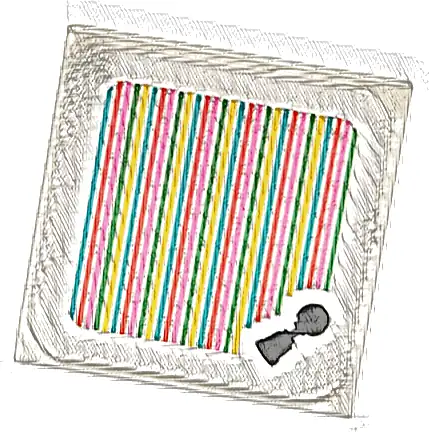 Tile 2 x 2 with Super Mario Scanner Code Horn Pattern (Sticker) - Set 72035