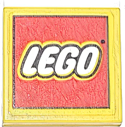 Tile 2 x 2 with Large LEGO Logo on Yellow Background Pattern (Sticker) - Set 40817