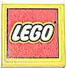 Część LEGO® 3068pb2632 Płytka 2 x 2 z dużym logo LEGO na żółtym tle (naklejka) - Zestaw 40817