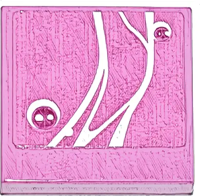 Tile 2 x 2 with White Curved Lines and Dots and Magenta Circles Pattern (Sticker) - Set 77241