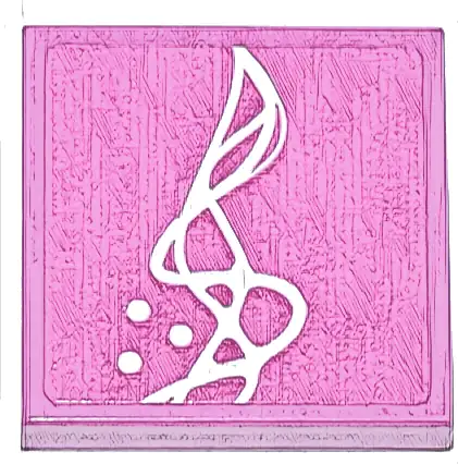 Tile 2 x 2 with White Curved Lines and Dots Pattern (Sticker) - Set 77241