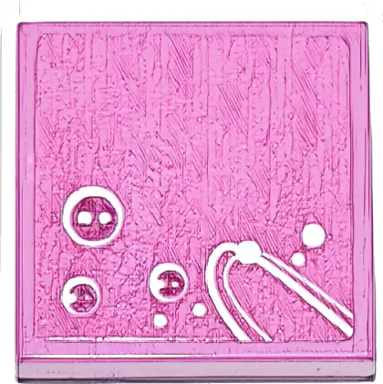 Tile 2 x 2 with White Curved Lines and Dots and Magenta Circles Pattern Model Right Side (Sticker) - Set 77241