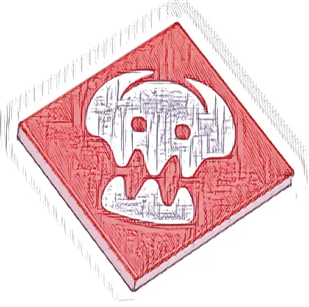 Tile 2 x 2 with White Viking Helmet with Horns and Teeth Pattern (How to Train Your Dragon Hiccup and Toothless Insignia)