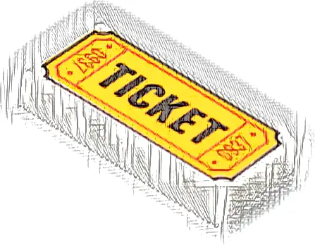 Tile 1 x 2 with 'TICKET' and '0937' Pattern