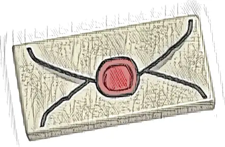 Tile 1 x 2 with Envelope with Red Wax Seal and Light Bluish Gray Highlights Pattern