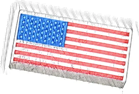 Tile 1 x 2 with United States Flag Pattern